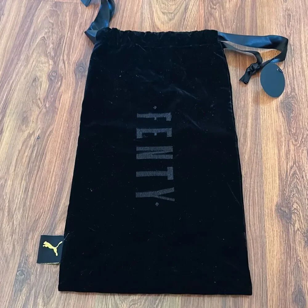 NWT Puma Black velvet Fenty drawstring shoe bag dust bag